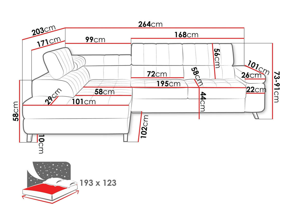 Sarokkanapé Nemrd (Elsie), Szín: Sicuro 65, Változatok: Balos