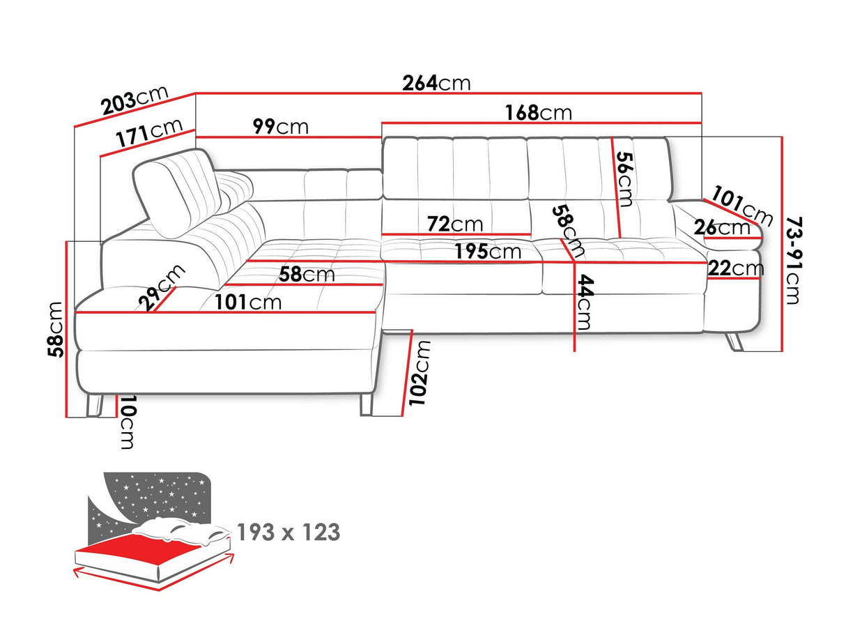 Sarokkanapé Nemrd (Elsie), Szín: Matana 17, Változatok: Balos