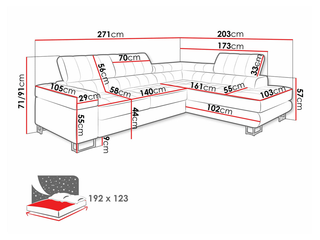 Sarokkanapé Laris (Wales), Szín: Magic Velvet 2217, Változatok: Jobbos