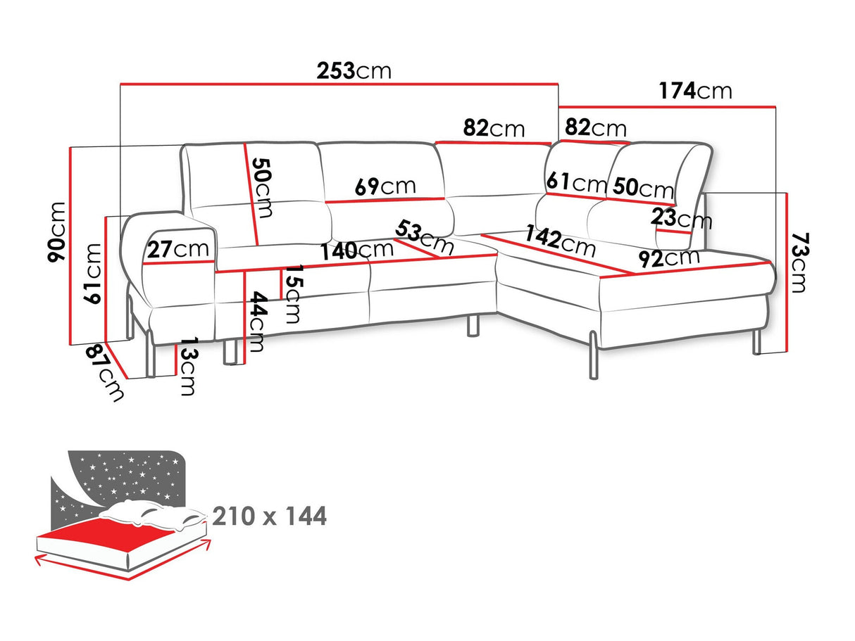 Sarokkanapé Narożnik CLINTON, Szín: Velo 621, Változatok: Balos