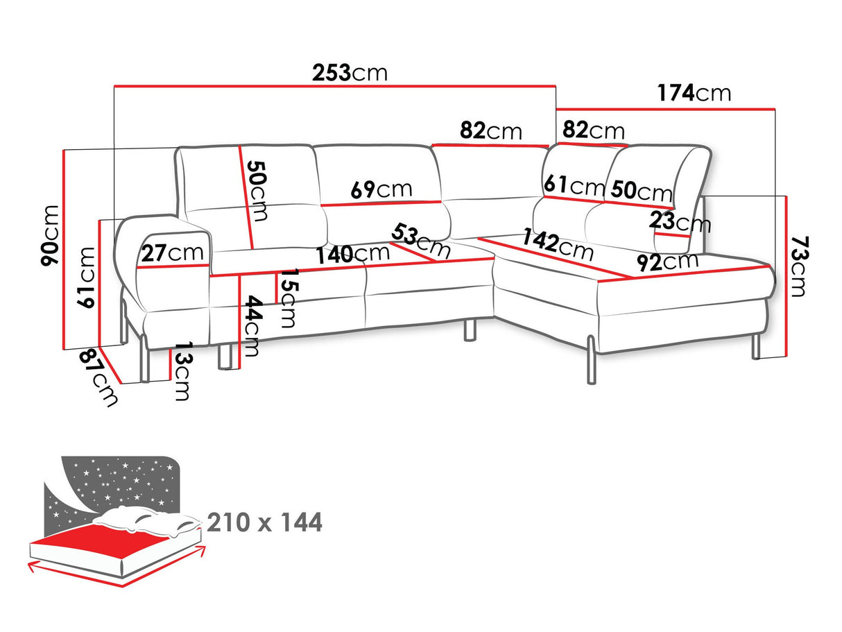 Sarokkanapé Narożnik CLINTON, Szín: Velo 621, Változatok: Jobbos
