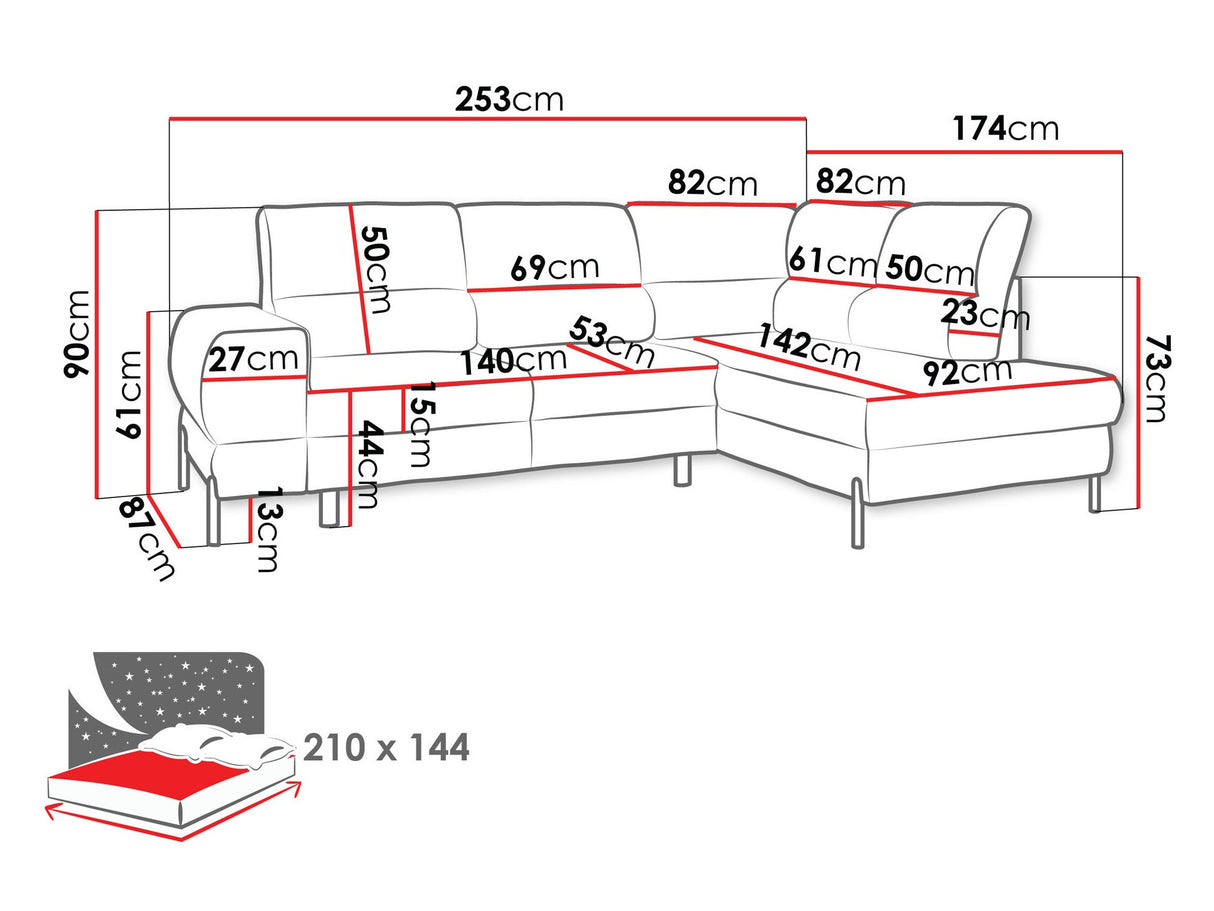 Sarokkanapé Narożnik CLINTON, Szín: Velo 633, Változatok: Balos