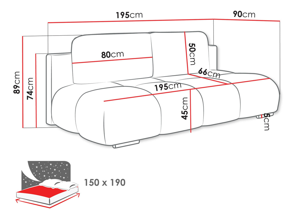 Kanapéágy Kanapa HONEY MINI, Szín: Velo 636