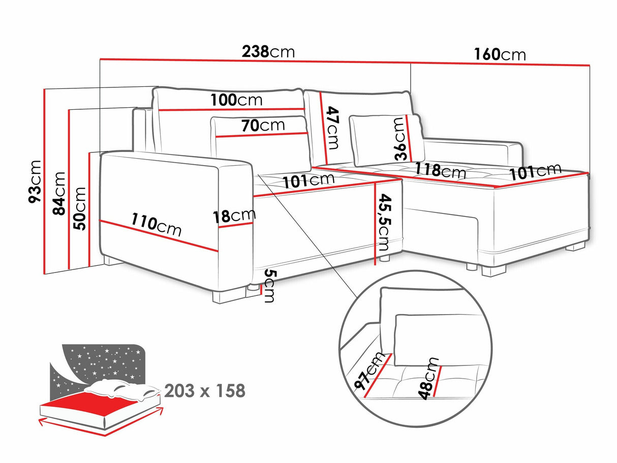 Sarokkanapé Narożnik ZEUS, Szín: Paros 01