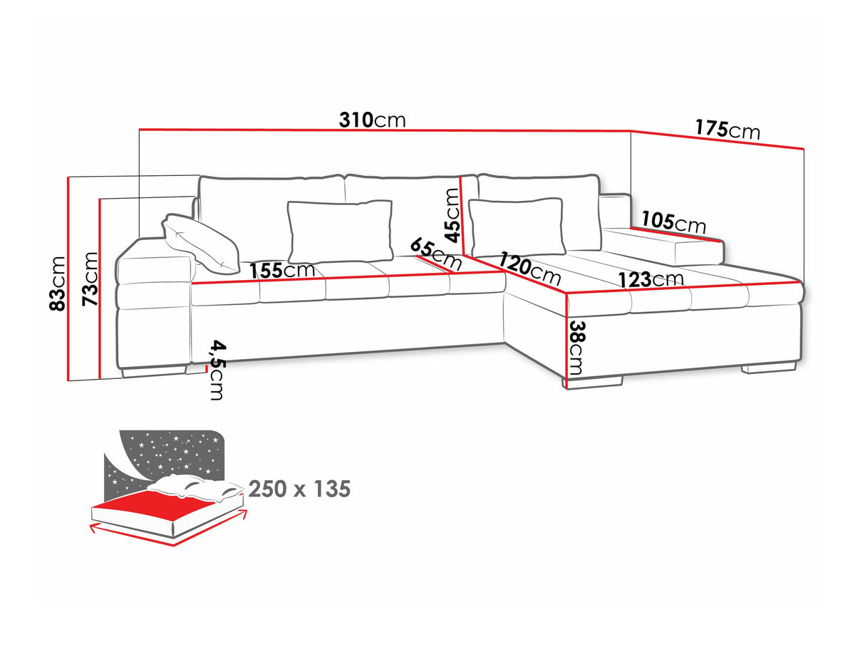 Sarokkanapé Bangkok (Kanton), Változatok: Jobbos, Szín: Magic Velvet 2243