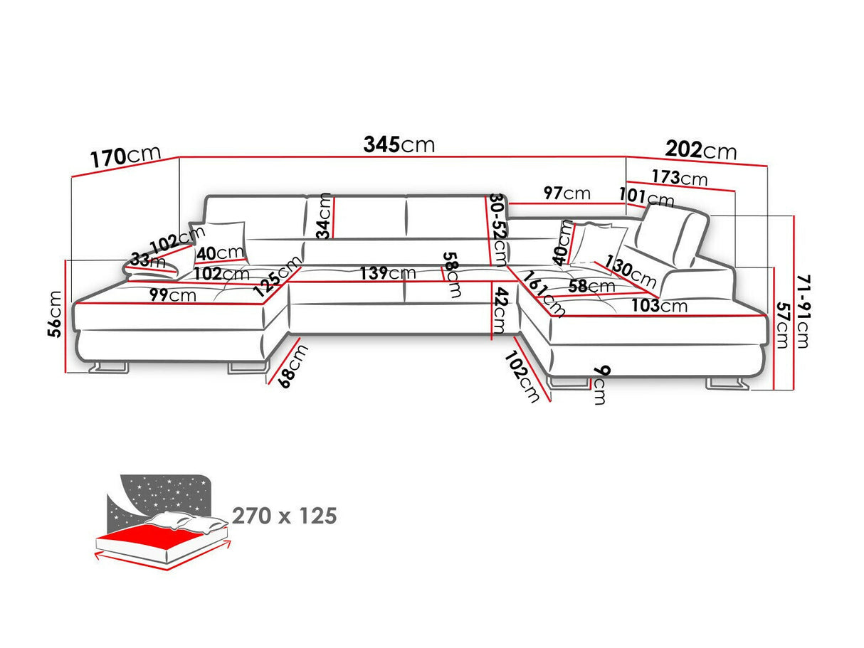 Sarokkanapé Kiságyere BIS (Alvin Bis), Szín: Kronos 19, Változatok: Jobbos