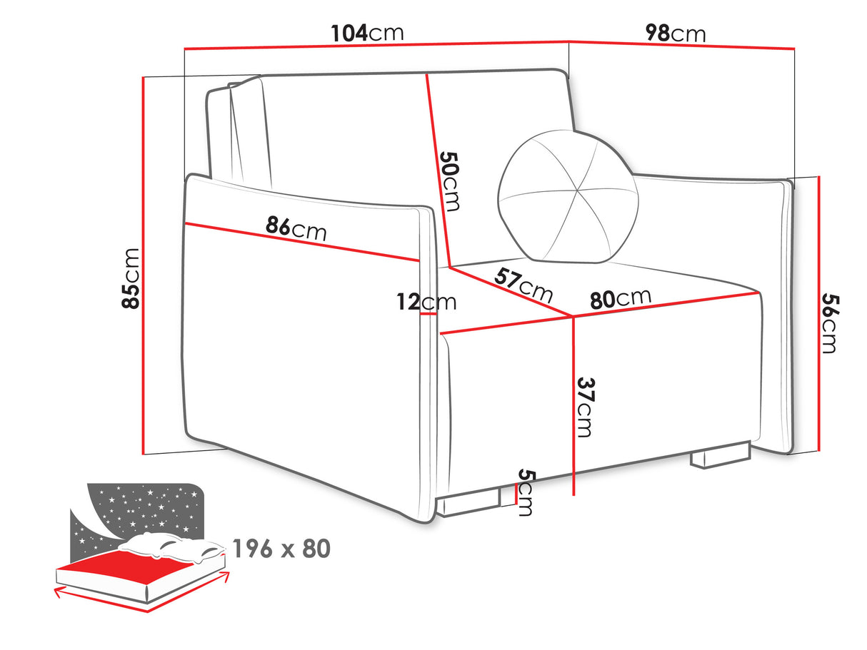 Fotel Kanapa VIVA GLOV I, Szín: Soul 1