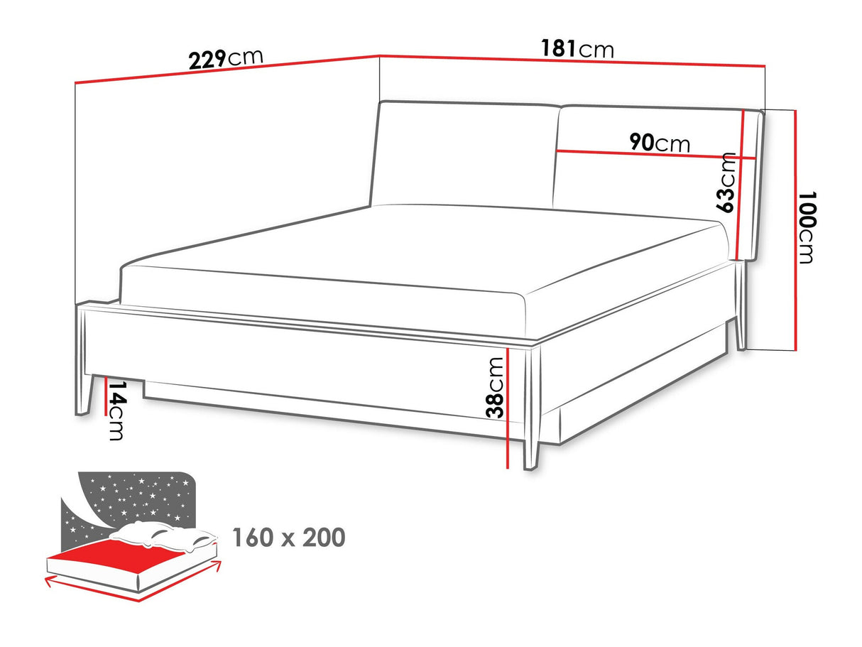 Ágy Łóżko 160 z pojemnikiem SNUGLY SU-02 Dąb Olejowany + Today 03 5903211416903