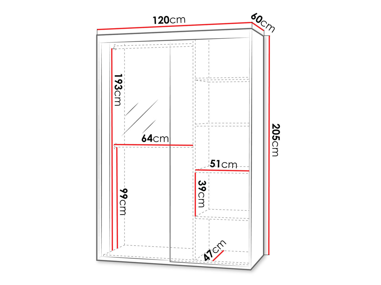 Gardróbszekrény Rejat (Missisipi 120)