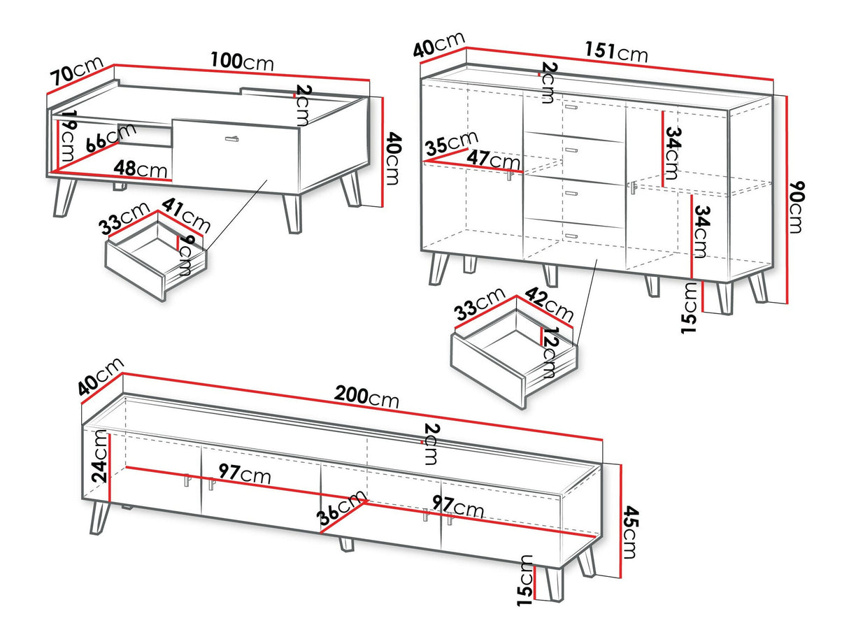 Nappali szett Meble VURKIZO I Dąb Cremona 5903211419768