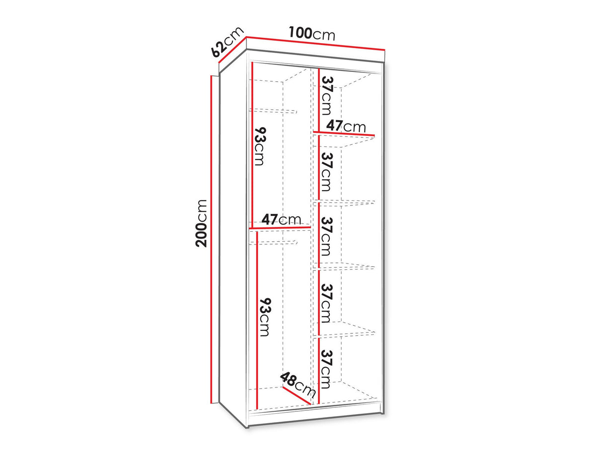 Gardróbszekrény WIKA 100, Szín: Kasmír, Fiókok: Nem