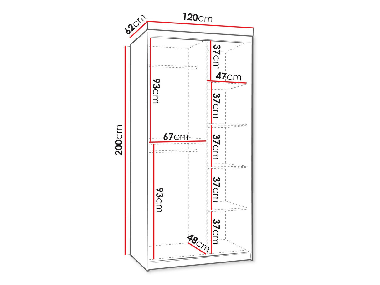Gardróbszekrény WIKA 120, Szín: Kasmír, Fiókok: Nem