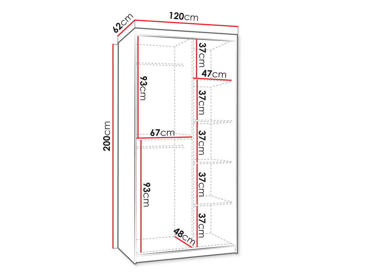 Gardróbszekrény Szafa 120 SELFIE, Szín: Artisan tölgy, Fiókok: Nem