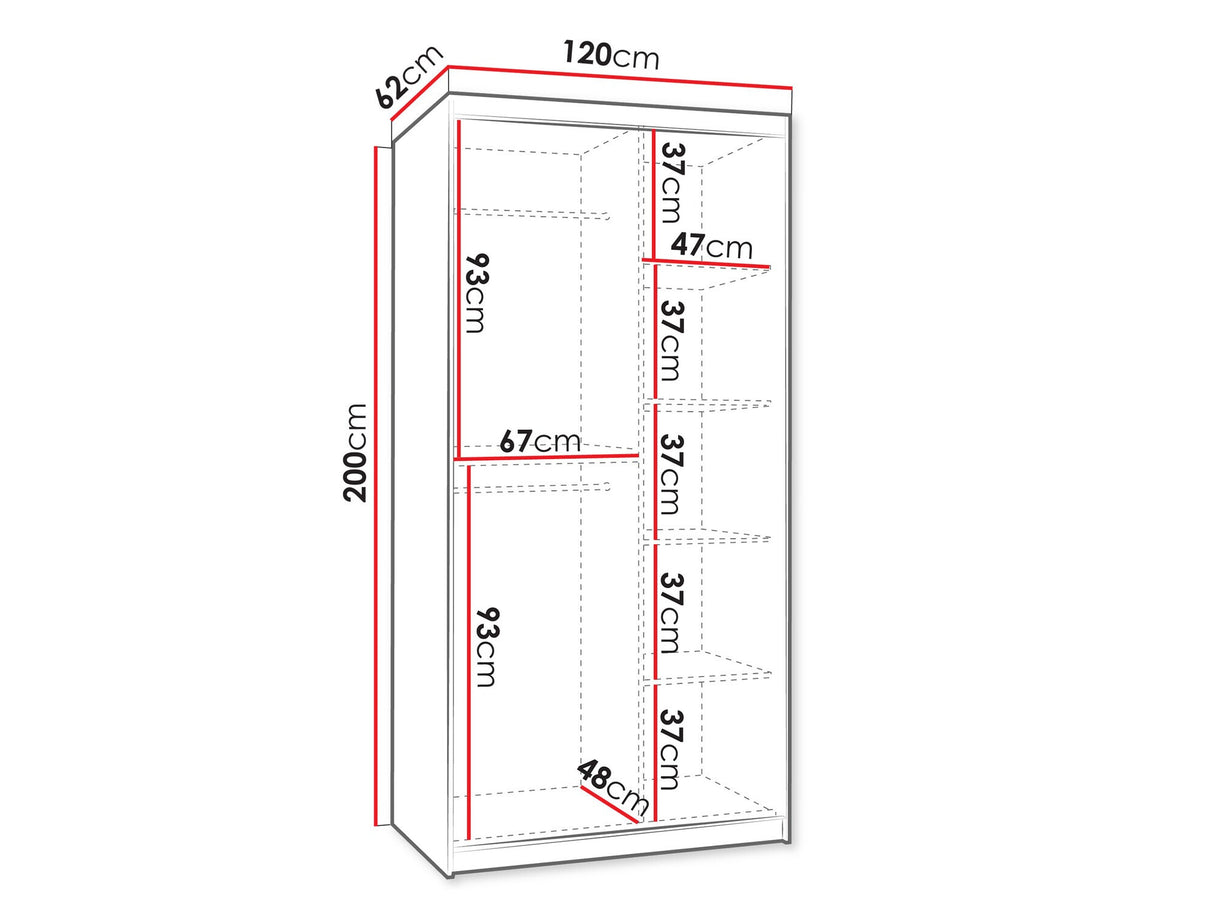 Gardróbszekrény Szafa 120 SELFIE, Szín: Kasmír, Fiókok: Nem