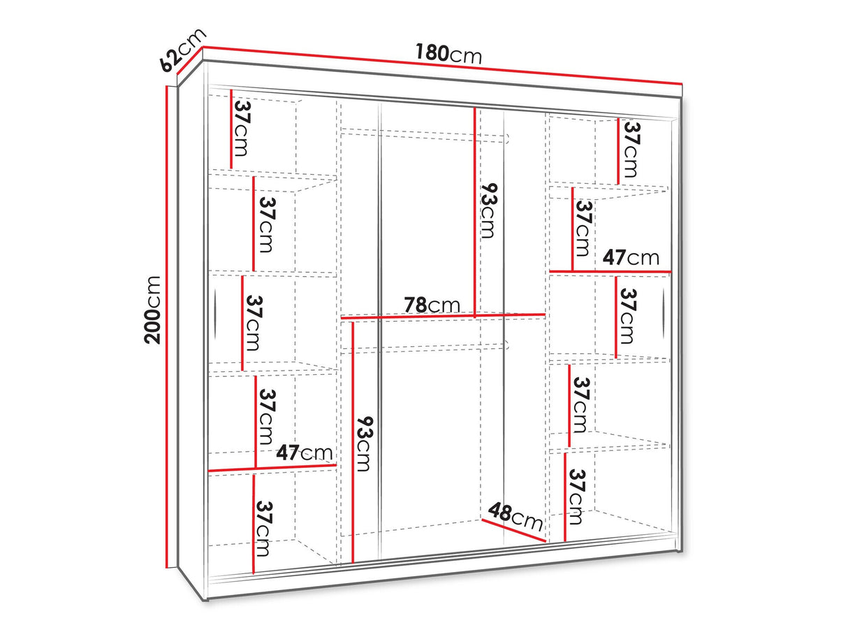 Gardróbszekrény WIKA 180, Szín: Artisan tölgy, Fiókok: Nem