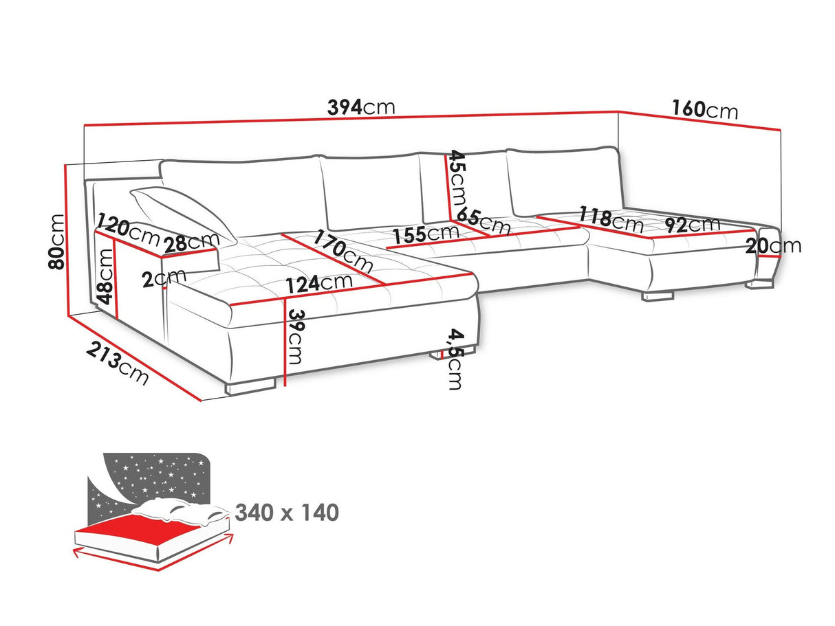 Sarokkanapé Caro (Caro), Szín: Coral 55