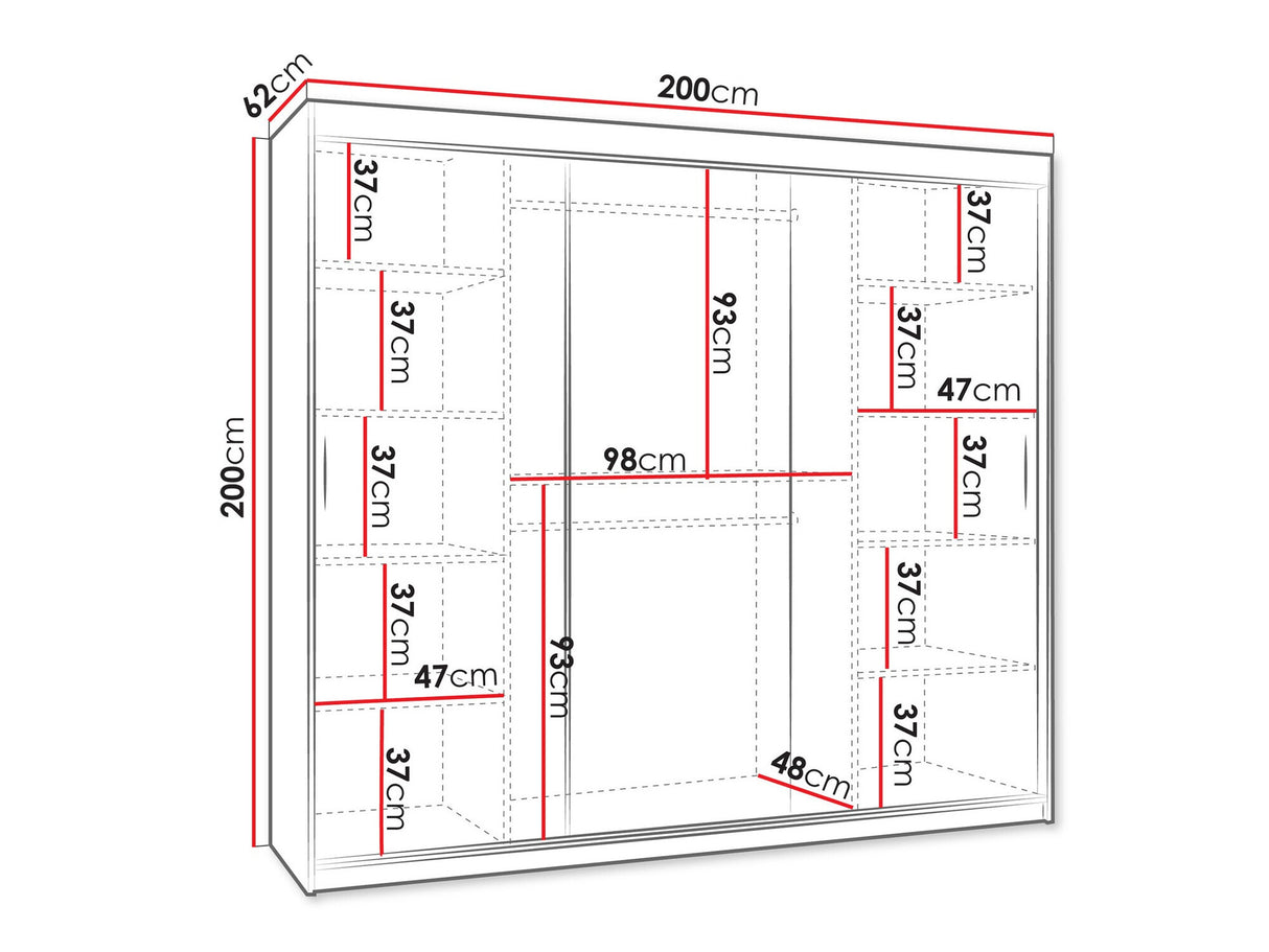 Gardróbszekrény WIKA 200, Szín: Artisan tölgy, Fiókok: Nem