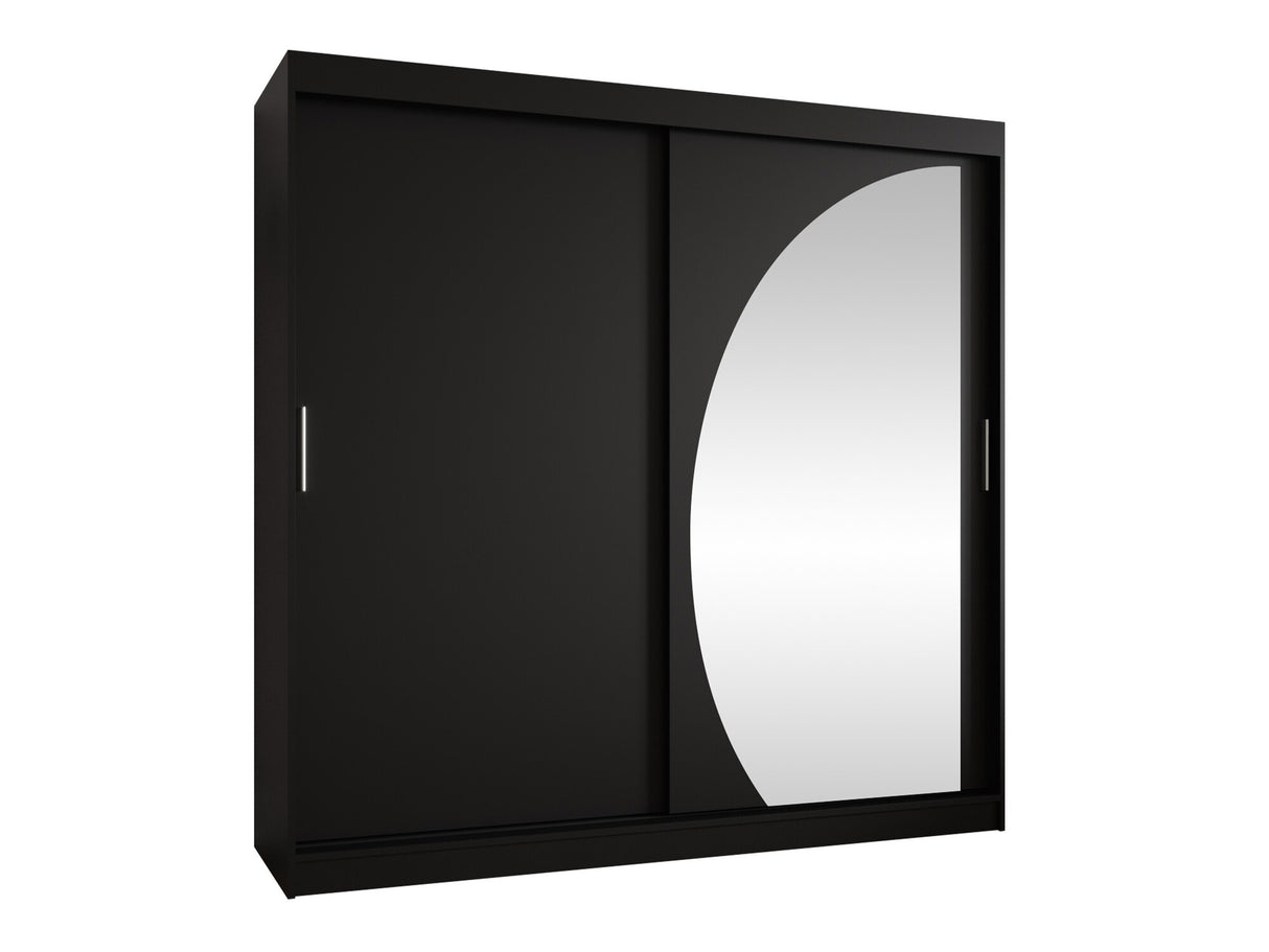 Gardróbszekrény WIKA 200, Szín: Fekete, Fiókok: Igen