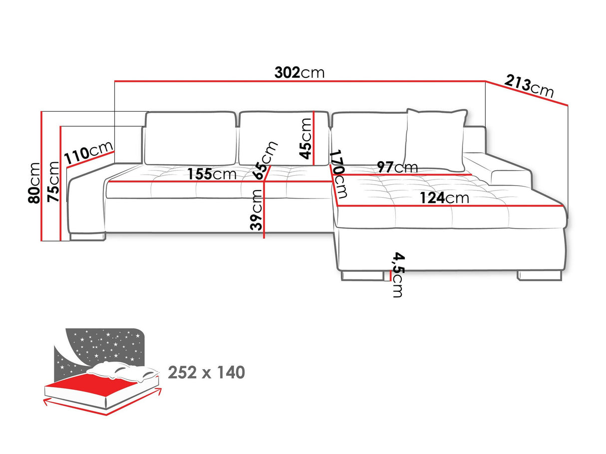 Sarokkanapé Orkan (Herkules), Szín: Wave 05