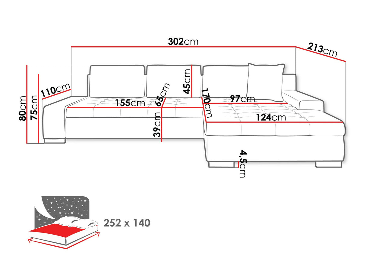 Sarokkanapé Orkan (Herkules), Szín: Clara 215.02