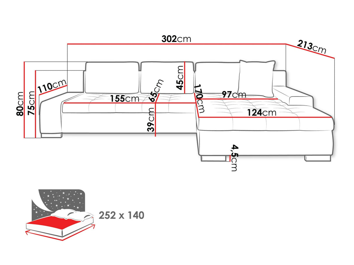 Sarokkanapé Orkan (Herkules), Szín: Clara 215.19