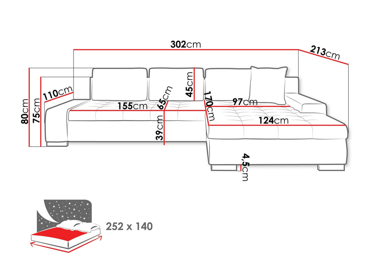 Sarokkanapé Orkan (Herkules), Szín: Coral 50