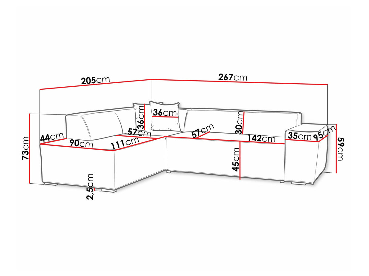 Sarokkanapé Lordin (Ardisia), Szín: Coral 75, Változatok: Balos