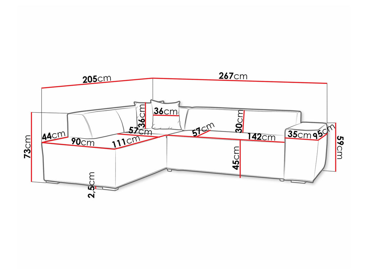 Sarokkanapé Lordin (Ardisia), Szín: Coral 70, Változatok: Jobbos