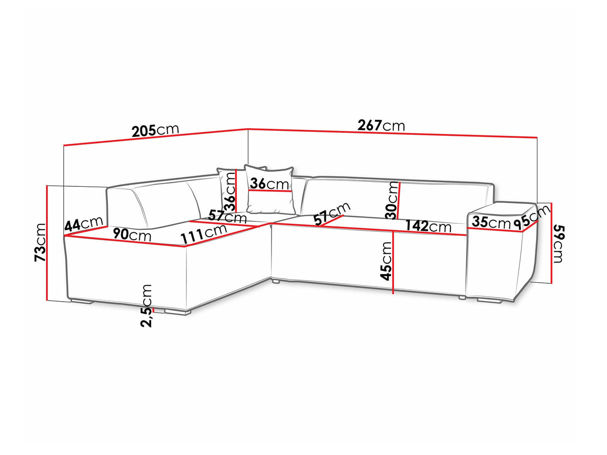 Sarokkanapé Lordin (Ardisia), Szín: Wave 05, Változatok: Balos
