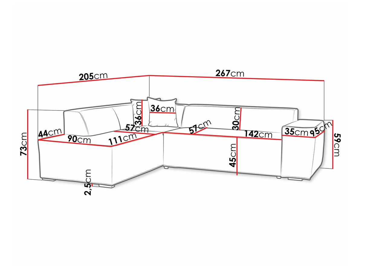 Sarokkanapé Lordin (Ardisia), Szín: Wave 05, Változatok: Jobbos