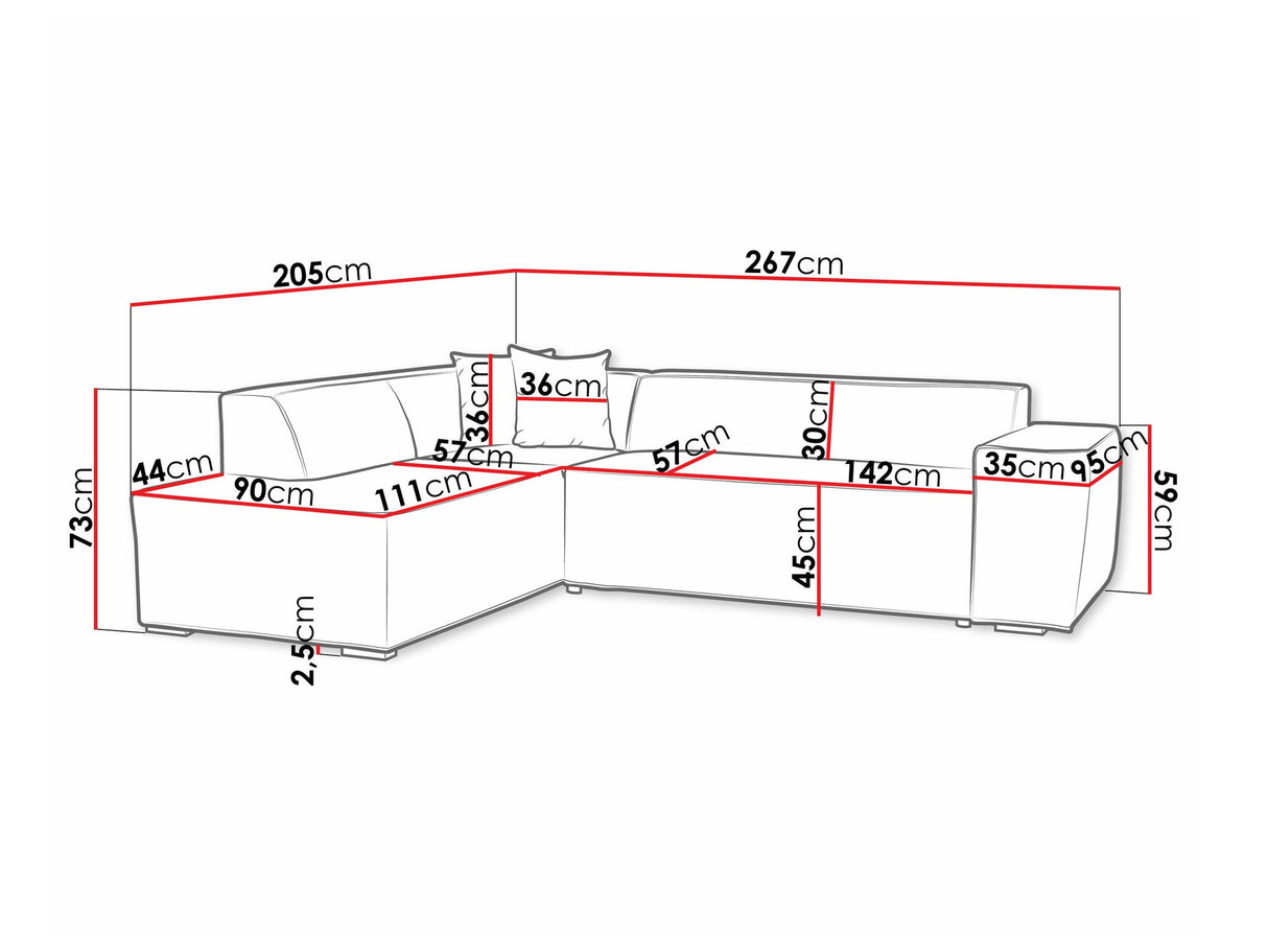Sarokkanapé Lordin (Ardisia), Szín: Kronos 19, Változatok: Balos