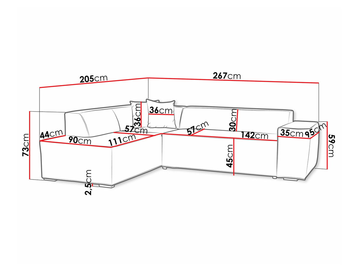 Sarokkanapé Lordin (Ardisia), Szín: Kronos 19, Változatok: Jobbos