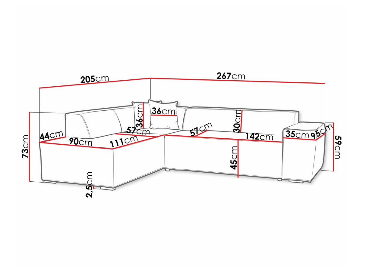 Sarokkanapé Lordin (Ardisia), Szín: Magic Velvet 2219, Változatok: Balos