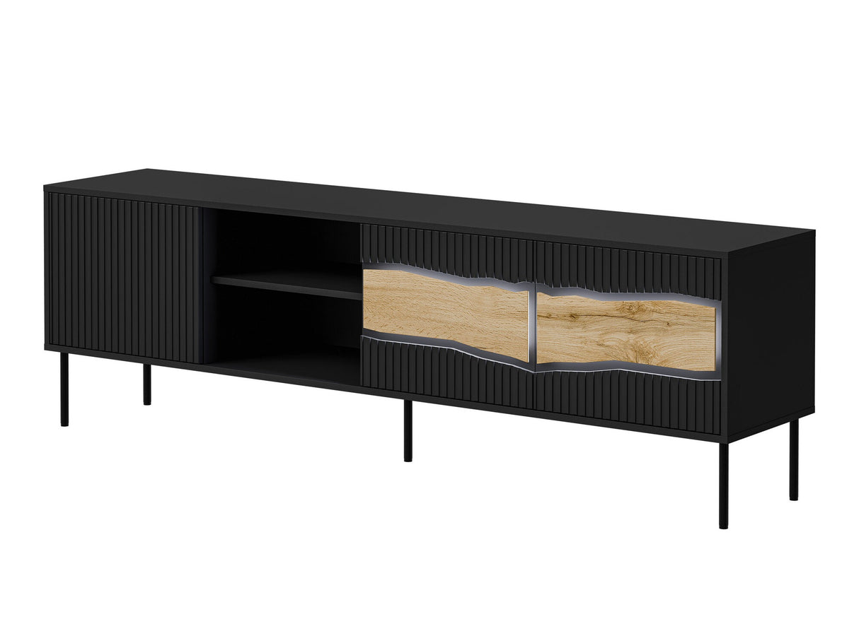 TV-állvány RTV INSERTO 190 3D1W (Fekete + Wotan tölgy)