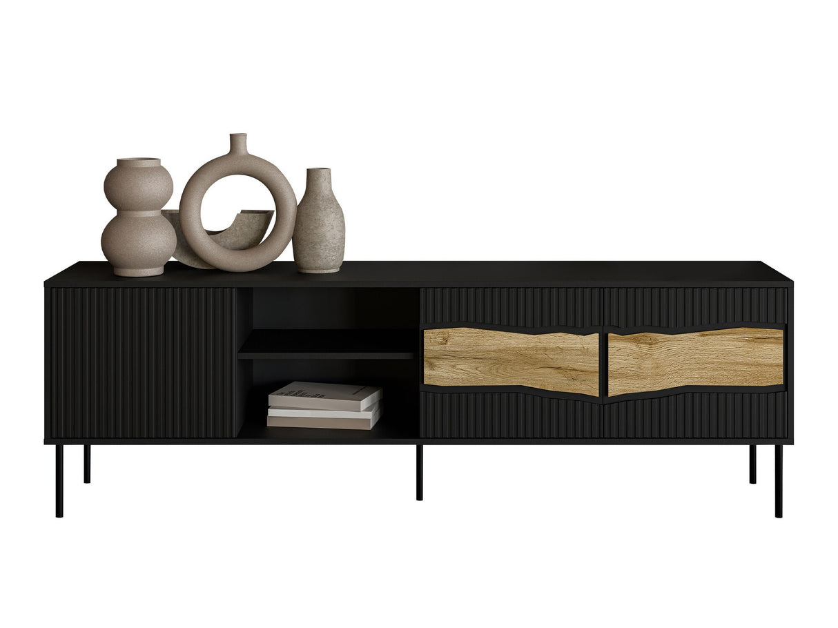 TV-állvány RTV INSERTO 190 3D1W (Fekete + Wotan tölgy)