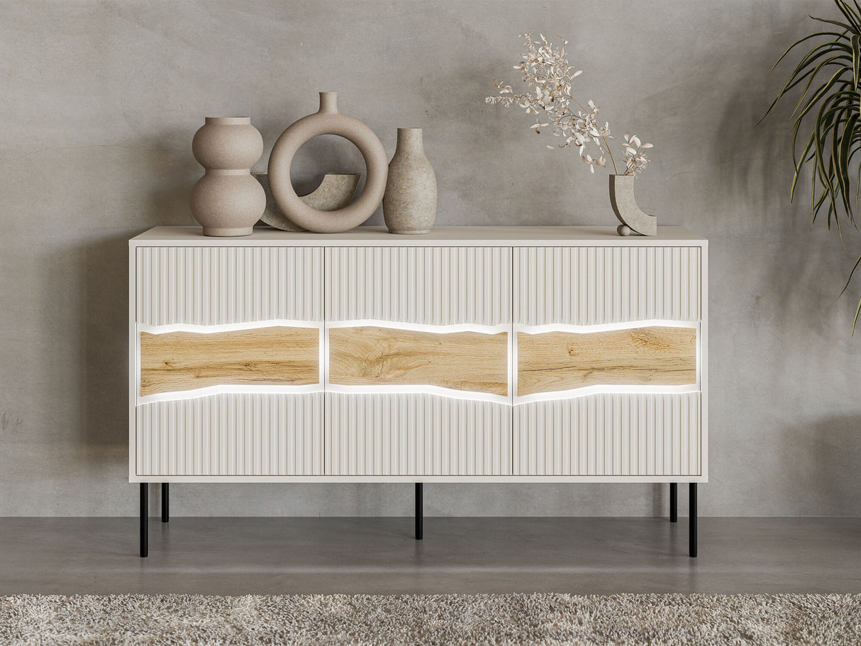 Szekrény Komoda INSERTO 150 3D Kaszmir/Dąb wotan (Wotan tölgy + Kasmír)