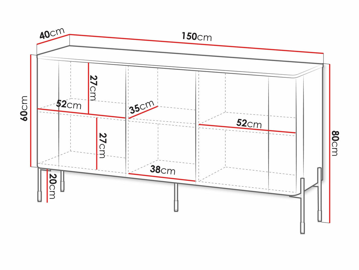 Szekrény Komoda VERA 150, Szín: Kasmír