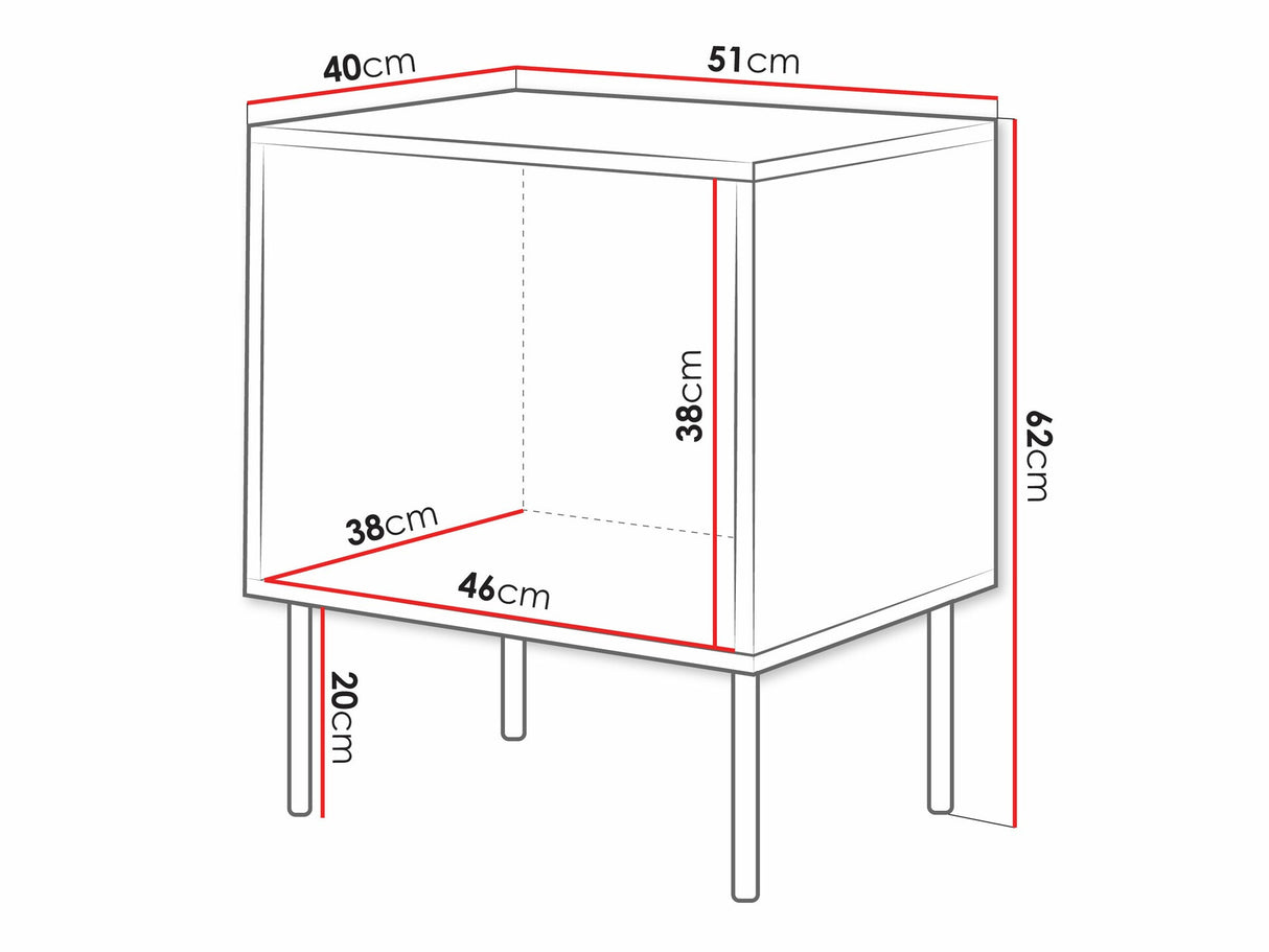 Éjjeliszekrény szett Szafka nemcna INSERTO 1D 2szt. (Fekete + Wotan tölgy)