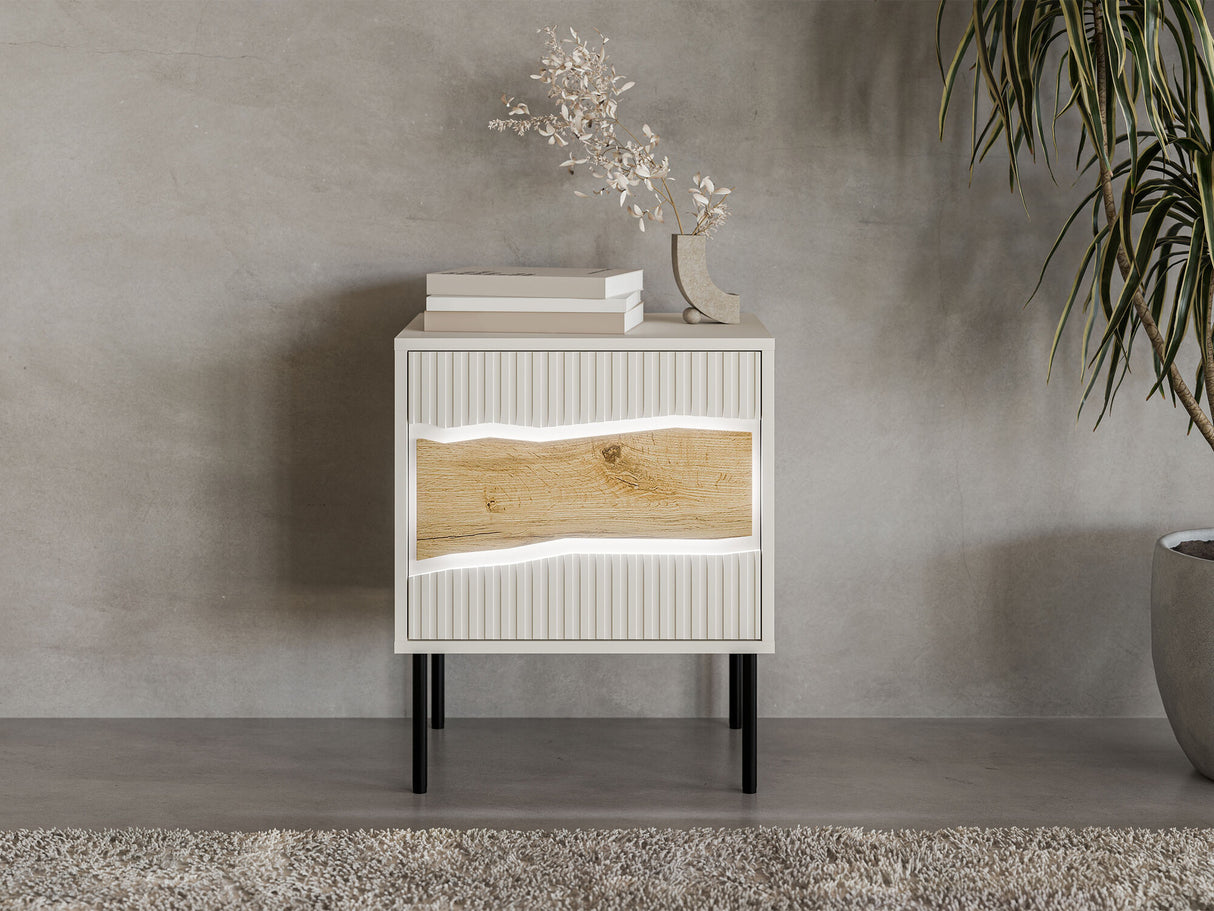 Éjjeliszekrény szett Szafka nemcna INSERTO 1D 2szt. (Wotan tölgy + Kasmír)