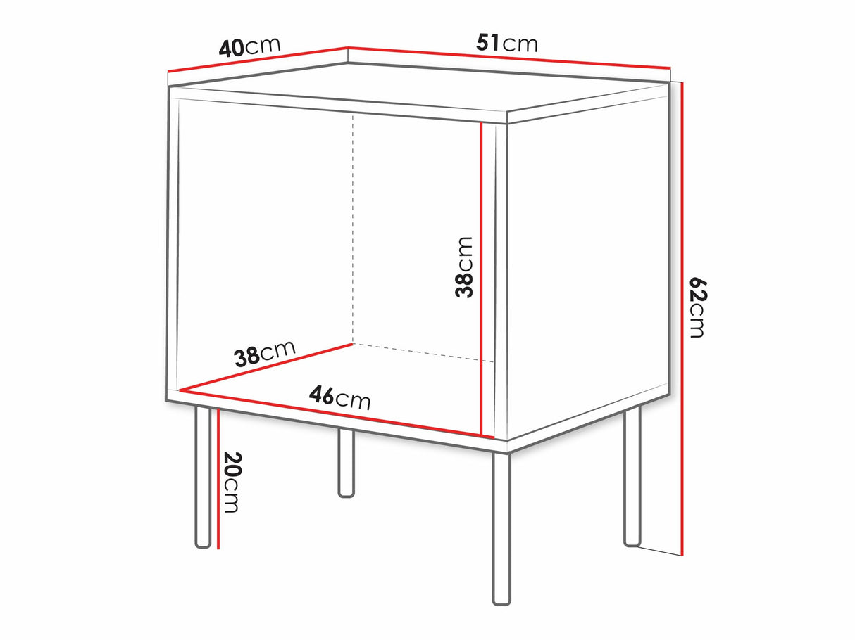 Éjjeliszekrény szett Szafka nemcna INSERTO 1D 2szt. (Wotan tölgy + Kasmír)