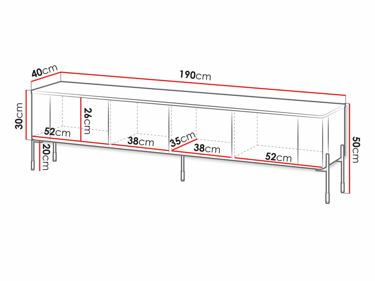 TV-állvány Szafka RTV VERA 190, Szín: Kasmír