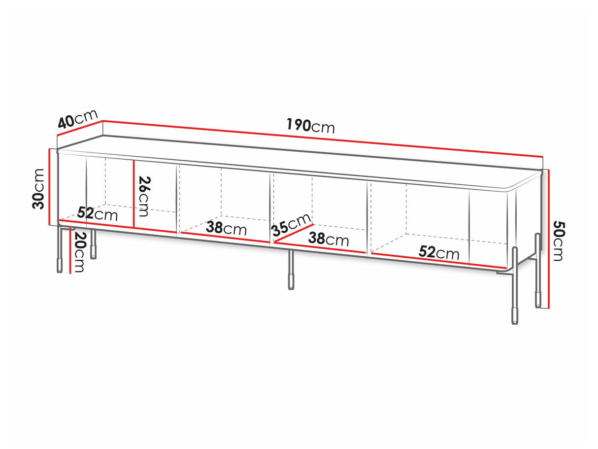 TV-állvány Szafka RTV VERA 190, Szín: Fehér
