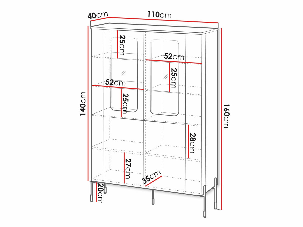 Könyvespolc Witryna VERA 110, Szín: Fehér