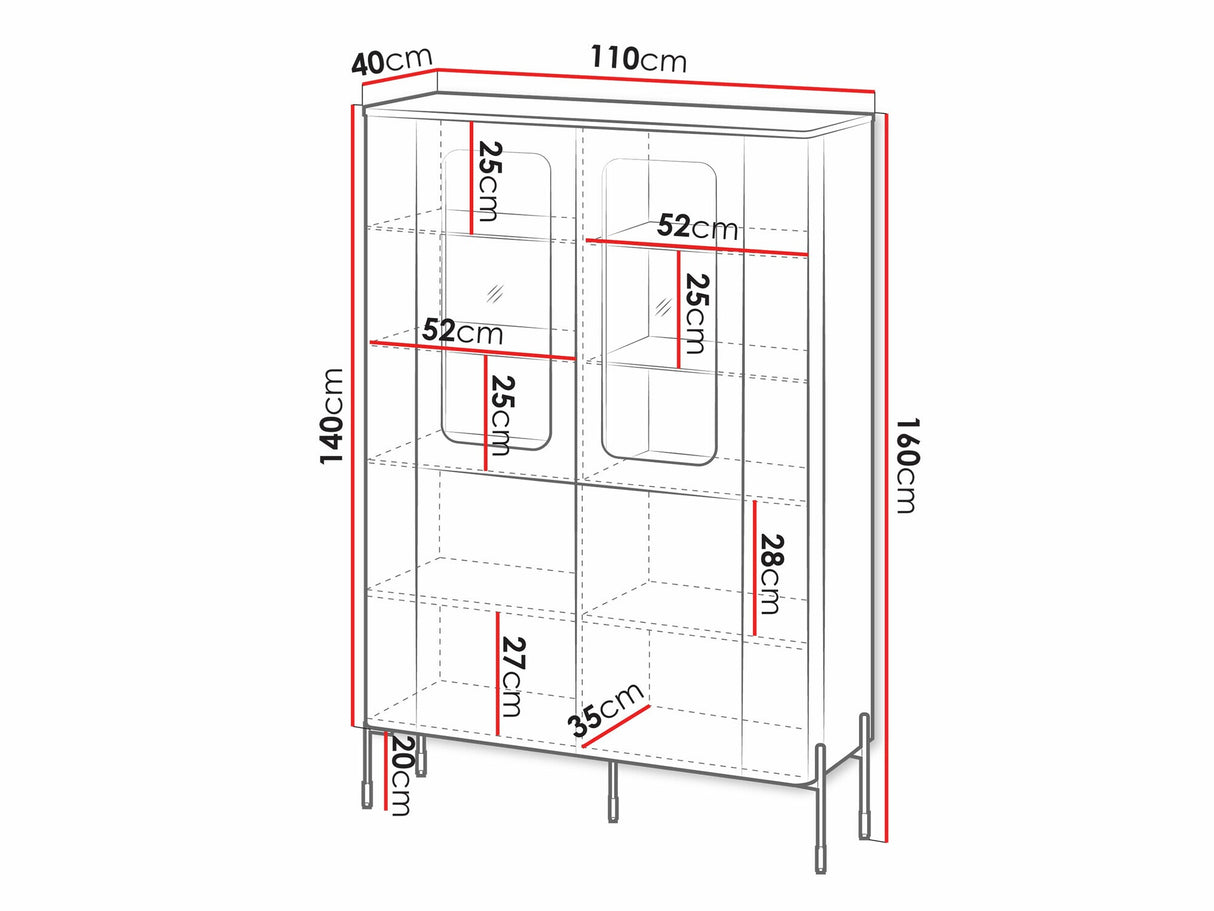 Könyvespolc Witryna VERA 110, Szín: Kasmír