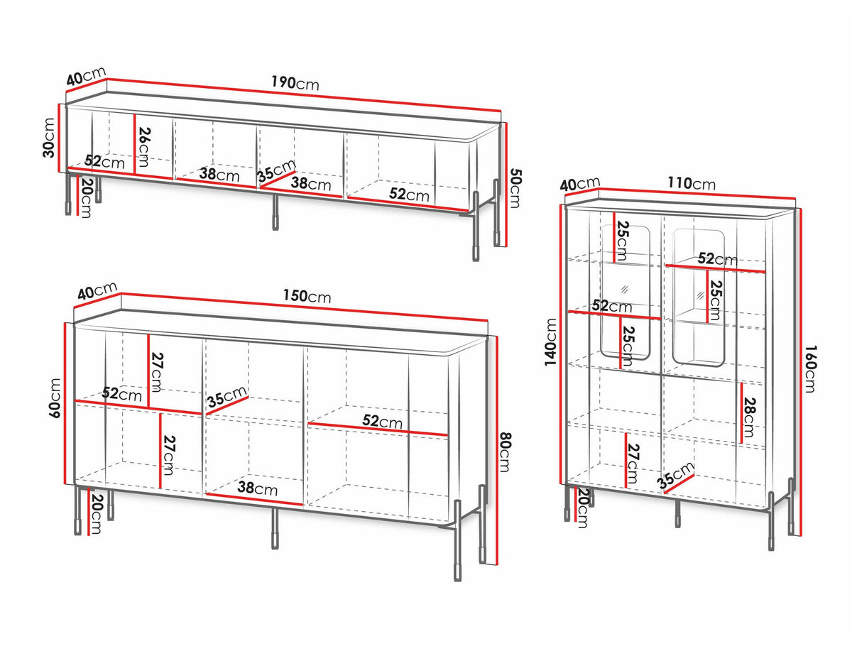 Nappali szett Meble VERA I, Szín: Fekete