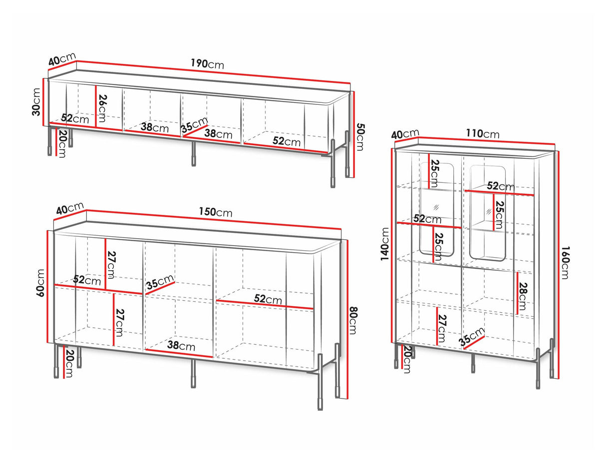 Nappali szett Meble VERA I, Szín: Fehér