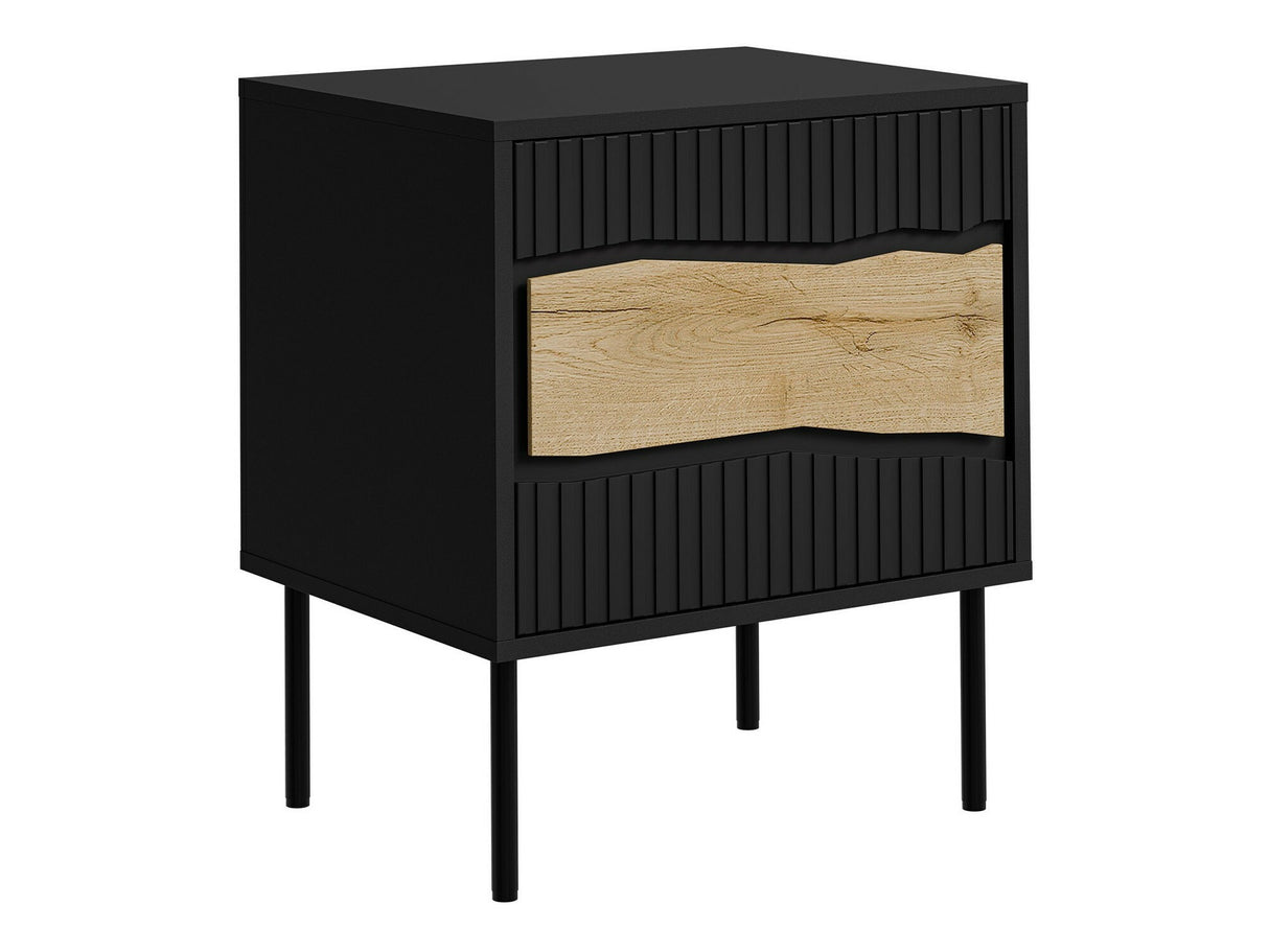 Éjjeliszekrény szett Szafka nemcna INSERTO 1D 2szt. (Fekete + Wotan tölgy)