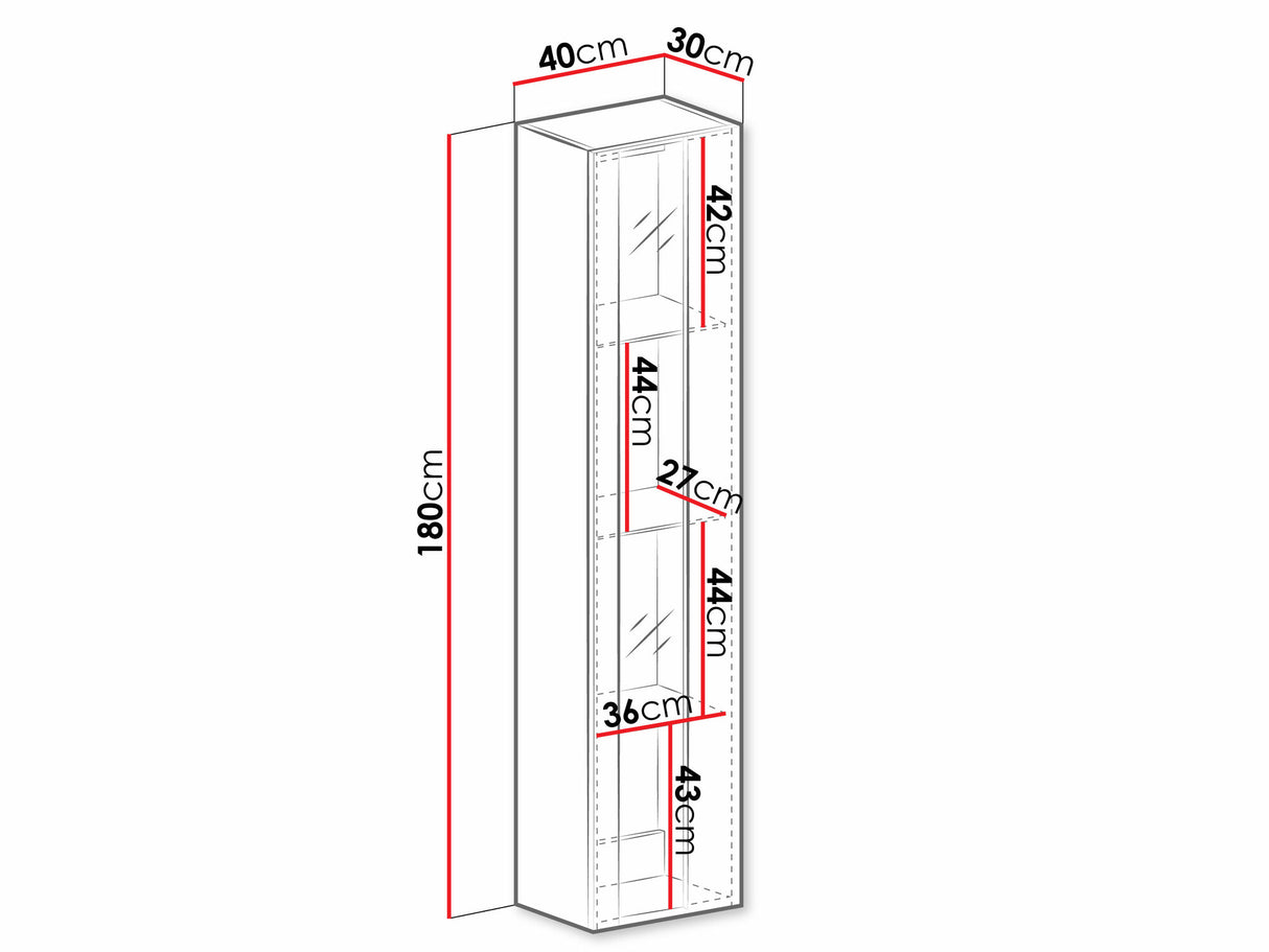 Polc Vigo 180 New II (180 Zigo New), Led világítás: Igen RGB, Szín: Szürke + Fényes szürke