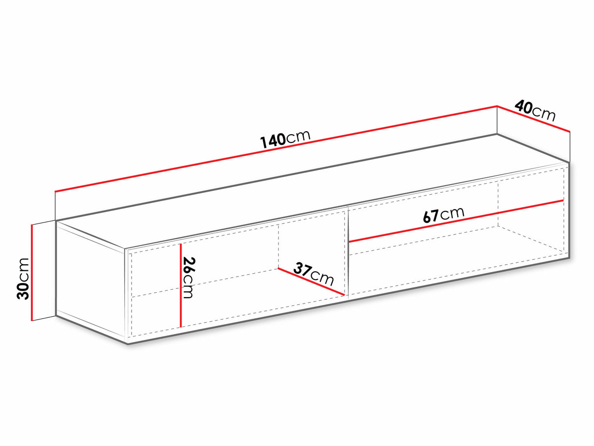 TV-állvány Vigo 140 (Zigo 140) II, Szín: Wotan tölgy