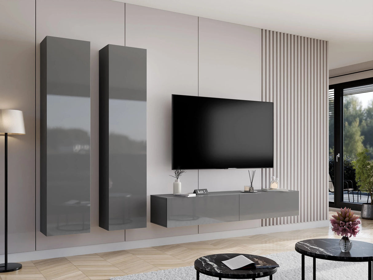 Nappali szett Vigo IV, Szín: Szürke + Fényes szürke